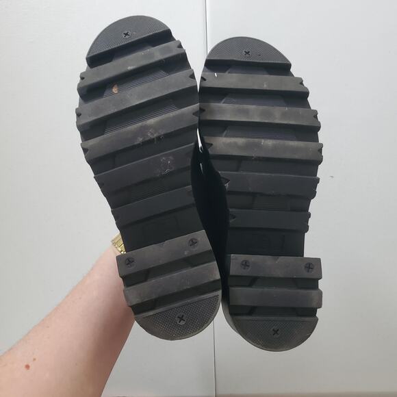 Y2K Mudd Loafers Womens Size 9 Black Chunky Lug Sole Penny Strap Heel Platform - Picture 6 of 10